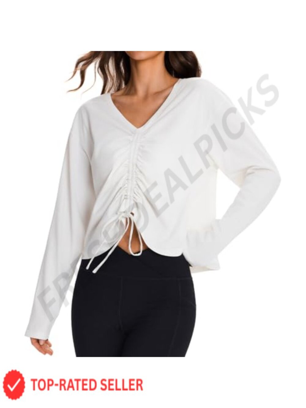 Cotton Blend Reversible Long Sleeve Workout Top Yoga Gym Loose Fit